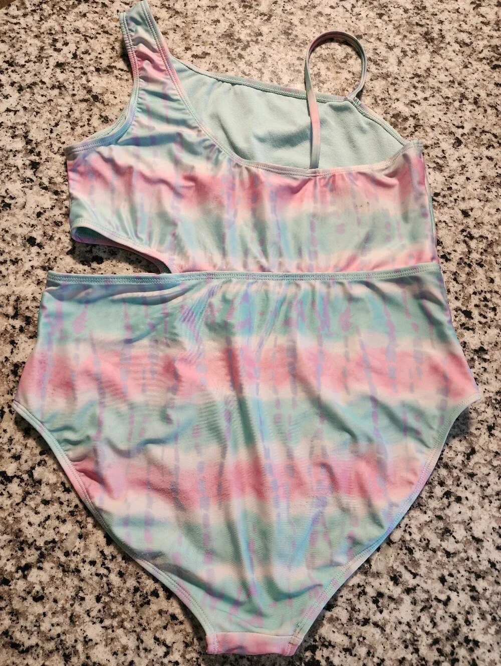 Wonder Nation Pastel Tie-Dye One-Piece Swimsuit in Pink, Blue